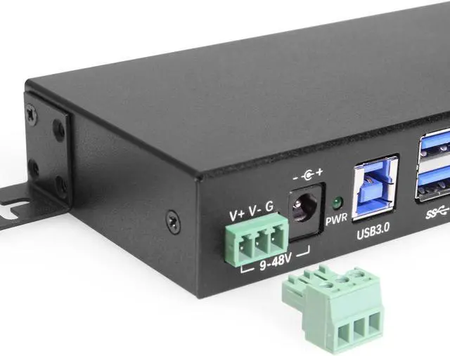 Alt view image 4 of 7 - Gearmo 2-Port USB 3.2 Gen 1 Industrial Surface & DIN-Rail Mount Hub w/ Gigabit Ethernet & DB9 Serial FTDI Chipset