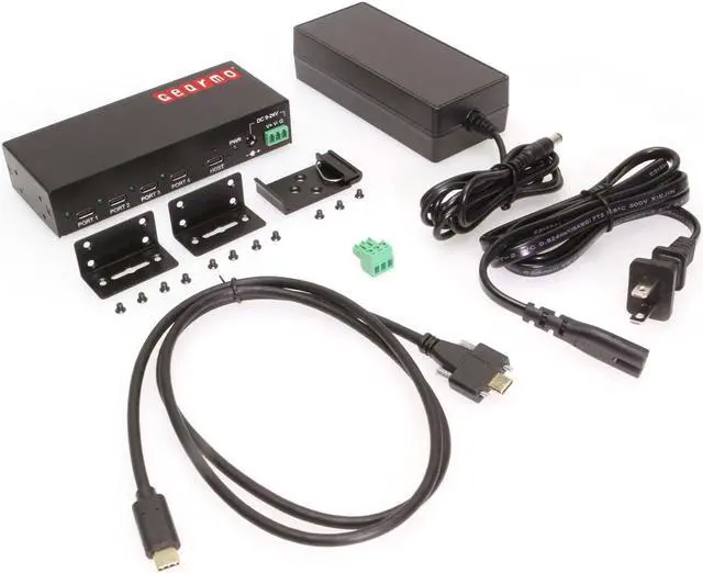 Alt view image 5 of 5 - Gearmo 4-Port USB 3.2 Gen 2 Type-C Industrial Surface & DIN-Rail Mount Hub w/ ESD Surge Protection