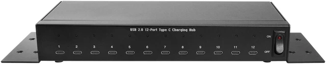 Alt view image 3 of 6 - Coolgear 12 Port USB 2.0 Type C Charging Hub 3 Amp Per Port