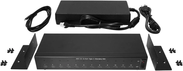 Alt view image 6 of 6 - Coolgear 12 Port USB 2.0 Type C Charging Hub 3 Amp Per Port