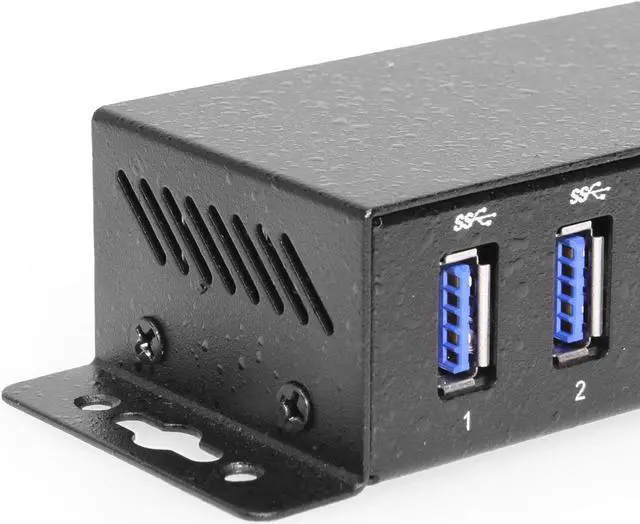 Alt view image 4 of 6 - Coolgear 7 Port USB 3.2 Gen 1 Mini Powered Hub w/ ESD Surge Protection & Power Adapter