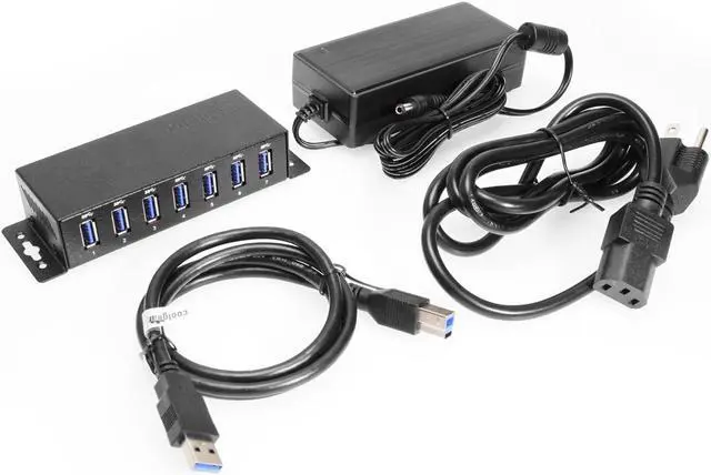Alt view image 5 of 6 - Coolgear 7 Port USB 3.2 Gen 1 Mini Powered Hub w/ ESD Surge Protection & Power Adapter
