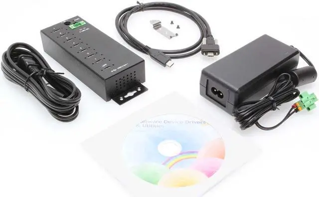 Alt view image 5 of 5 - Coolgear 7-Port USB-C 3.2 Hub with 5Gbps Data, Surge Protection, Screw-Lock Ports, Wide Power Input for Industrial Use