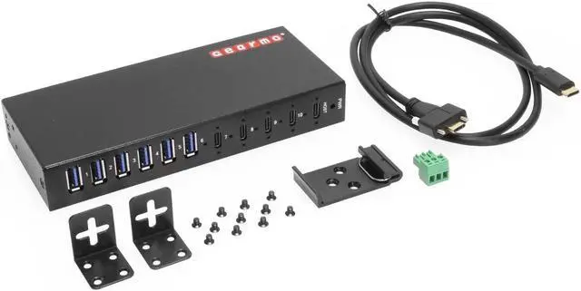 Alt view image 6 of 6 - Gearmo 10-Port USB 3.2 Gen 2 Hub - 6 Type-A Ports 4 Type-C Ports & ESD Protection