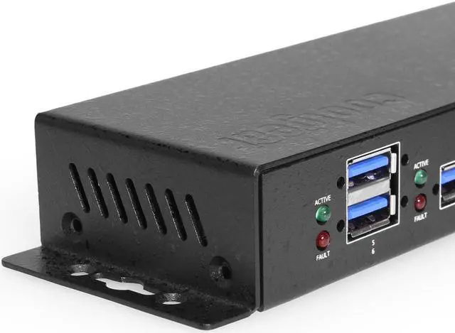 Alt view image 6 of 7 - Coolgear Coolgear 7 Port USB 3.2 Gen 1 Hub 4 Front 3 Rear Facing Type A Ports