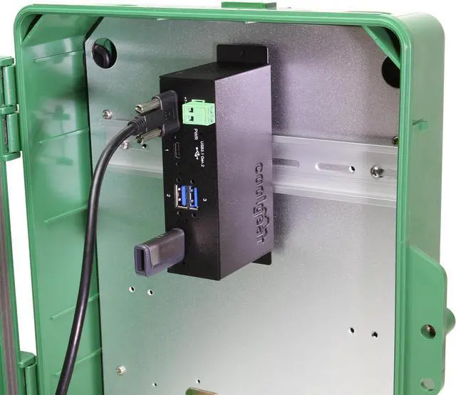 Alt view image 7 of 7 - Coolgear 4 Port Industrial USB 3.2 Gen 2 Type-C Hub w/ Screw-Locking Ports & Status LEDs