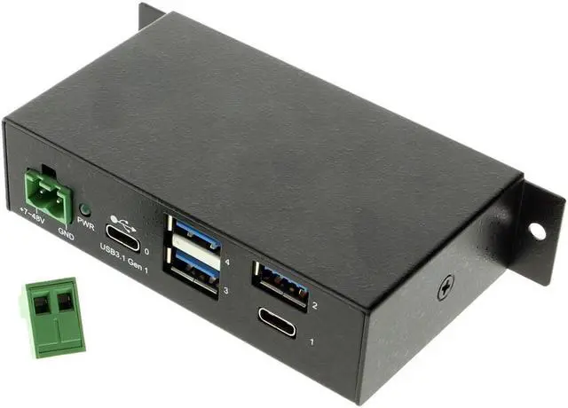 Alt view image 2 of 6 - Coolgear USB C Hub 4 Port USB 3.1 Gen1 SuperSpeed USB C Upstream