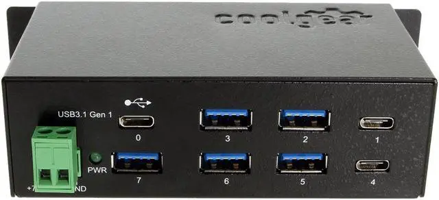 Alt view image 2 of 6 - Coolgear 7 Port USB 3.2 Gen 1 Type-C Hub w/ ESD Surge Protection & USB-C Upstream