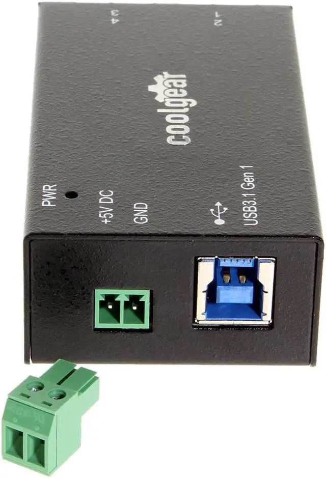 Alt view image 3 of 7 - Coolgear 4 Port USB 3.1 Micro Hub with Surge Protection and Mounting Kit