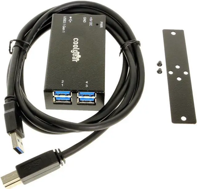 Alt view image 6 of 7 - Coolgear 4 Port USB 3.1 Micro Hub with Surge Protection and Mounting Kit