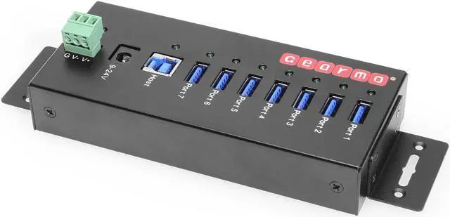 Alt view image 6 of 7 - Gearmo USB 3.0 7 Port Industrial Metal Hub w/15KV ESD Protection & Mounting