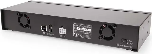 Alt view image 2 of 6 - CoolGear 20 Port USB 2.0 Industrial High Power 2.4A Charging Hub w/ ESD Surge Protection & Port Status LEDs