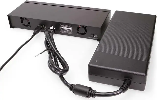 Alt view image 4 of 6 - CoolGear 20 Port USB 2.0 Industrial High Power 2.4A Charging Hub w/ ESD Surge Protection & Port Status LEDs