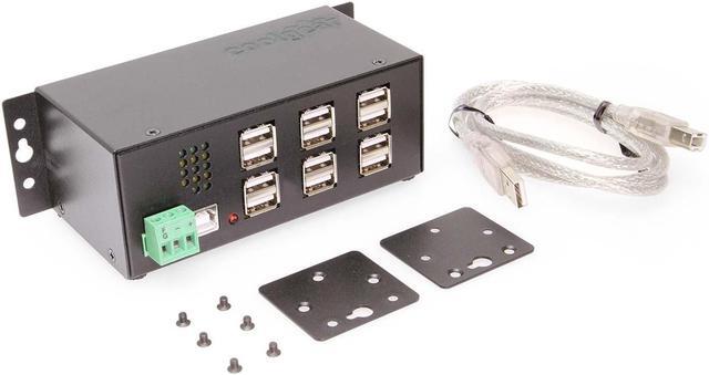 Alt view image 5 of 6 - Coolgear Industrial 12-Port USB 2.0 Powered Hub for PC-MAC DIN-RAIL Mount