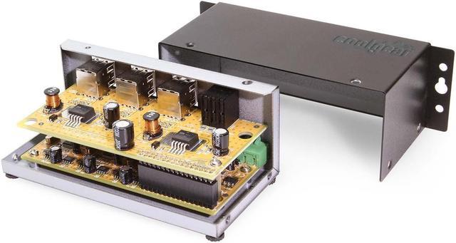Alt view image 4 of 6 - Coolgear Industrial 12-Port USB 2.0 Powered Hub for PC-MAC DIN-RAIL Mount