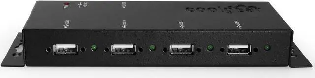 Main image of Coolgear Metal 4-Port USB 2.0 Powered Hub for Industrial Use w/ Screw Lock