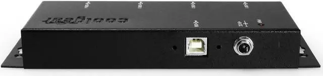 Alt view image 2 of 5 - Coolgear Metal 4-Port USB 2.0 Powered Hub for Industrial Use w/ Screw Lock