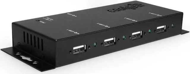 Alt view image 3 of 5 - Coolgear Metal 4-Port USB 2.0 Powered Hub for Industrial Use w/ Screw Lock