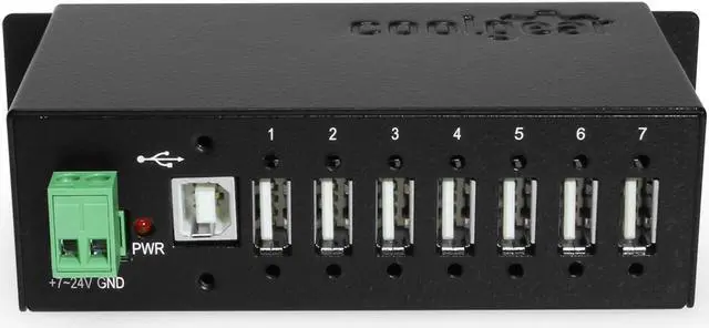 Main image of Coolgear USB 2.0 7-Port hub with surge protection Din rail mounting - NEC chip