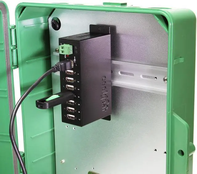 Alt view image 5 of 6 - Coolgear USB 2.0 7-Port hub with surge protection Din rail mounting - NEC chip