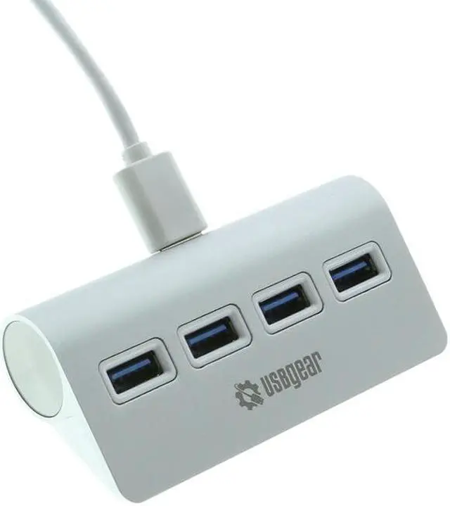 Alt view image 2 of 5 - USBGear USBGear 4-Port USB 3.0 Data Hub Sleek Silver for Laptop Applications