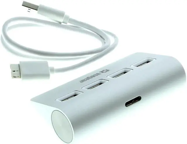 Alt view image 5 of 5 - USBGear USBGear 4-Port USB 3.0 Data Hub Sleek Silver for Laptop Applications