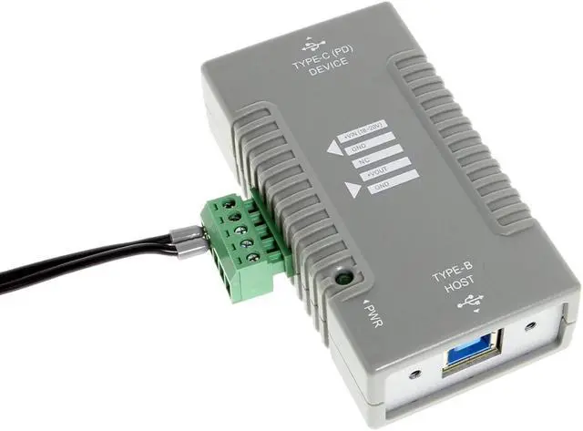 Alt view image 5 of 7 - Coolgear Power Delivery Injector USB Type-C PD 2.0 Gen1 and Gen2 Super Speed USB 3.1 B Host to USB 3.1 PD Device