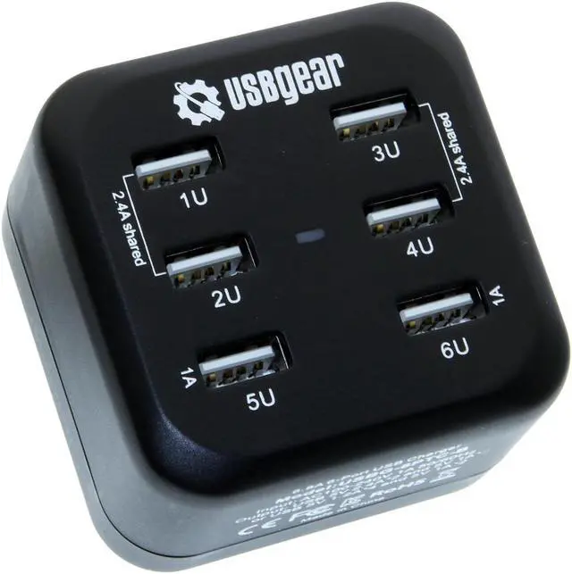Main image of USBGear 6 Ports USB Charger up to 2.4A Travel Fast Charger