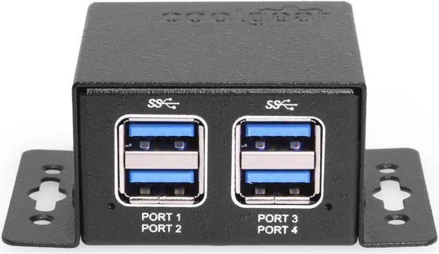 Alt view image 3 of 7 - Coolgear 4 Port USB 3.2 Gen 1 Micro Powered Hub w/ ESD Surge Protection & Power Adapter