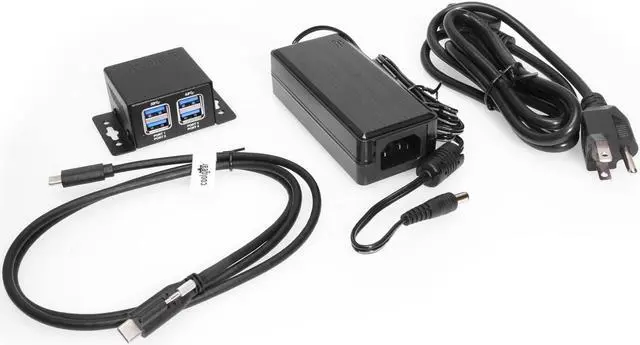 Alt view image 6 of 7 - Coolgear 4 Port USB 3.2 Gen 1 Micro Powered Hub w/ ESD Surge Protection & Power Adapter