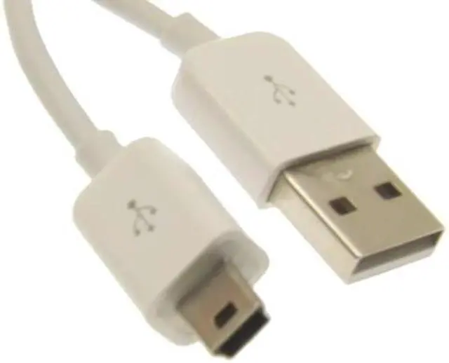 Main image of USBGear 1ft. White USB 2.0 Hi-Speed A to Mini B Device Cable