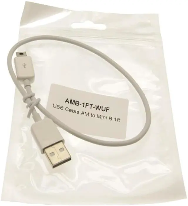 Alt view image 2 of 3 - USBGear 1ft. White USB 2.0 Hi-Speed A to Mini B Device Cable