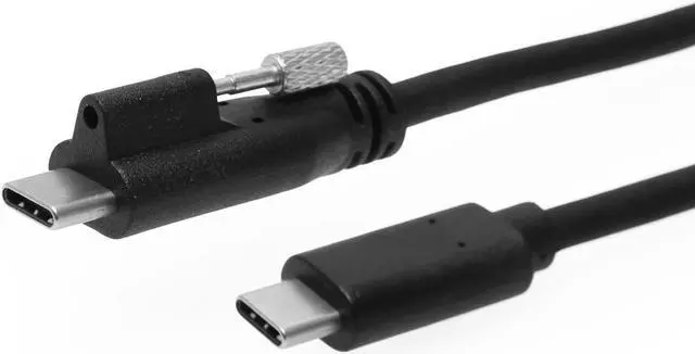 Main image of Coolgear 6ft. USB Single Screw Lock Type-C to C Male Cable 10GB Data 5A Power
