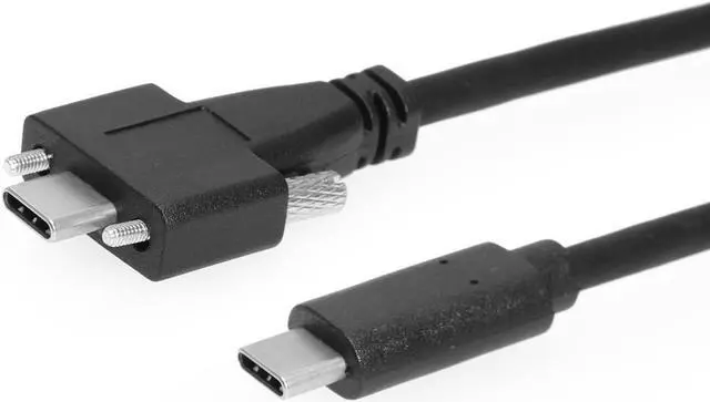 Main image of Coolgear USB 3.2 Gen 2 Type-C to C Dual Screw Lock 1 Meter Cable 10GB Data 5A Power