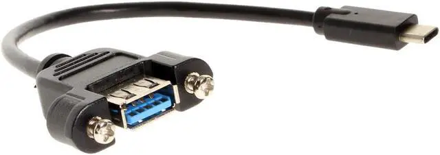 Main image of Coolgear USB Type-C Male to USB 3.1 Type-A Female Panel Mount Cable