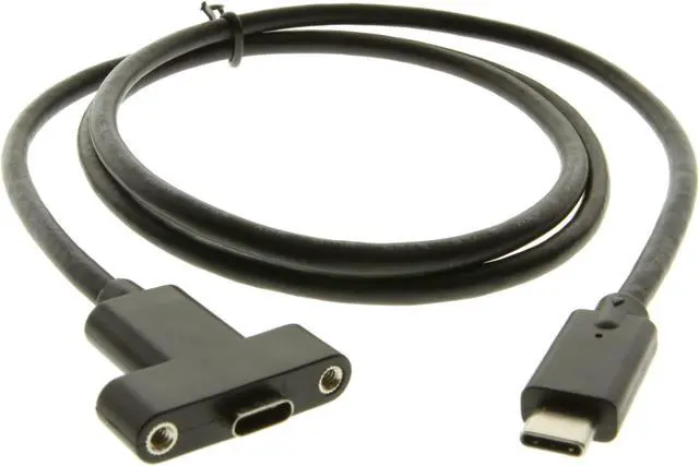 Alt view image 2 of 3 - Coolgear USB 3.2 Gen 2 Type-C Male to Female High Quality Panel Mount Cable 36 inch
