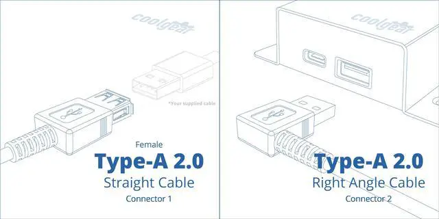 Alt view image 3 of 5 - USBGear 3ft. White USB 2.0 Extension Cable A male Right Angle to A Female