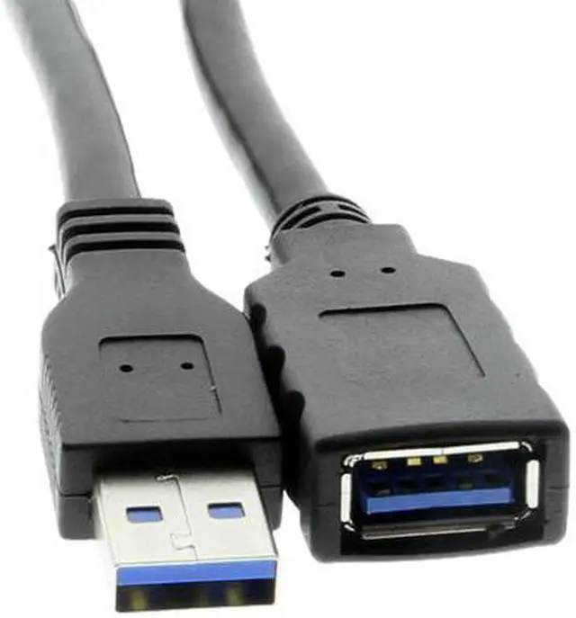 Alt view image 2 of 4 - Cablemax 6ft Molded SuperSpeed A to A Female USB 3.0 Extension Cable Black