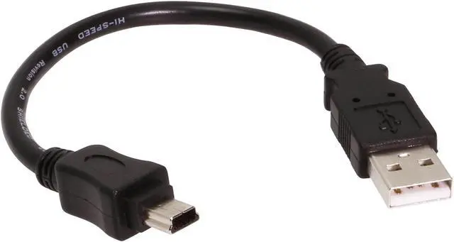 Alt view image 3 of 5 - USBGear 8 inch Black USB A to Mini B Cable