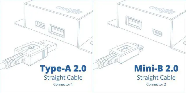 Alt view image 5 of 5 - USBGear 8 inch Black USB A to Mini B Cable