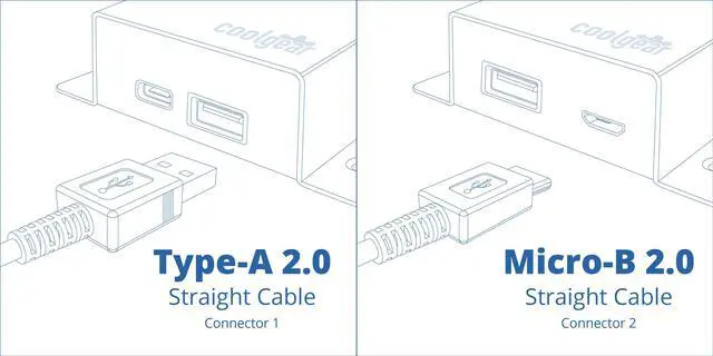 Alt view image 2 of 3 - USBGear 6ft. White USB 2.0 Hi-Speed A to Micro B Device Cable