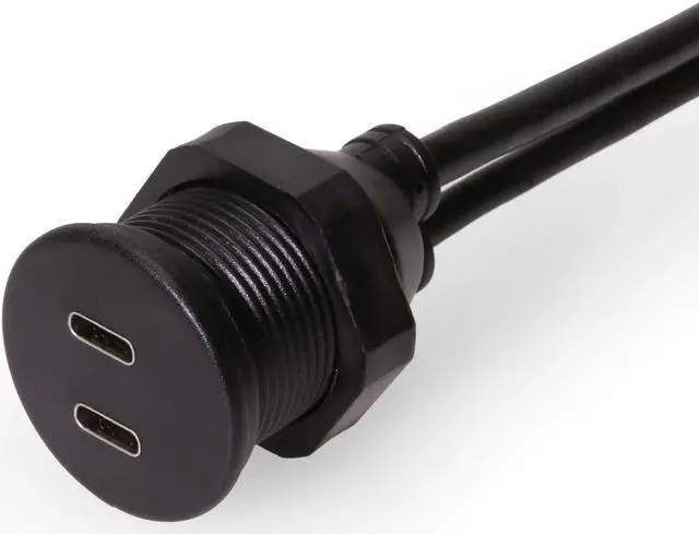 Alt view image 4 of 7 - Coolgear 3ft. USB Panel Mount Extension 2 x Type C 3.2 Gen 1 Male to Female Cable