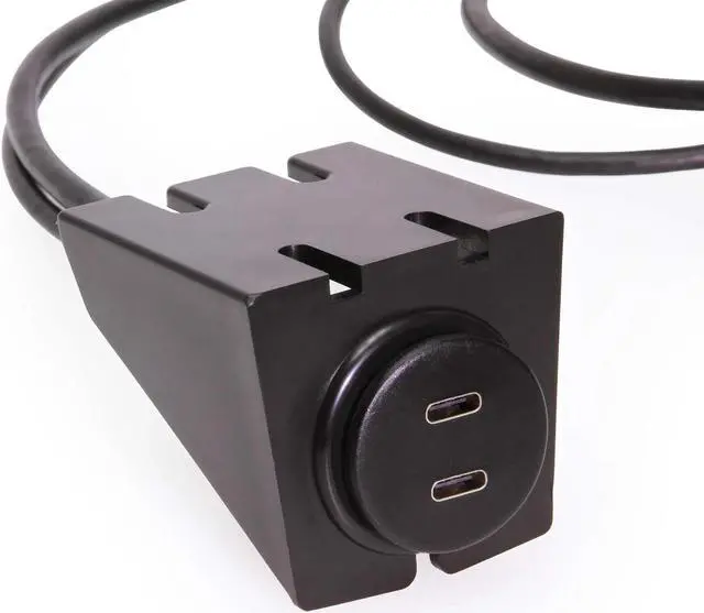Alt view image 5 of 7 - Coolgear 3ft. USB Panel Mount Extension 2 x Type C 3.2 Gen 1 Male to Female Cable