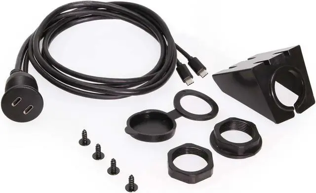 Alt view image 6 of 7 - Coolgear 3ft. USB Panel Mount Extension 2 x Type C 3.2 Gen 1 Male to Female Cable