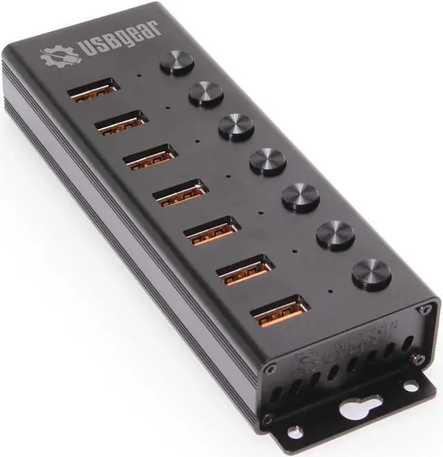 Main image of USBGear 7 Port USB 3.2 Gen 2 Hub with Individual On/Off Switches & 10Gbps Data Speeds
