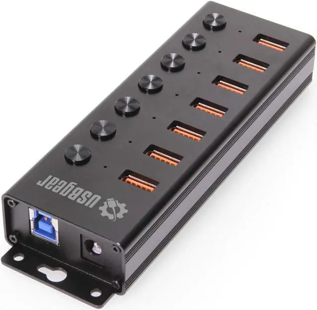 Alt view image 2 of 5 - USBGear 7 Port USB 3.2 Gen 2 Hub with Individual On/Off Switches & 10Gbps Data Speeds