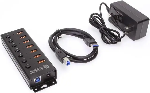 Alt view image 5 of 5 - USBGear 7 Port USB 3.2 Gen 2 Hub with Individual On/Off Switches & 10Gbps Data Speeds