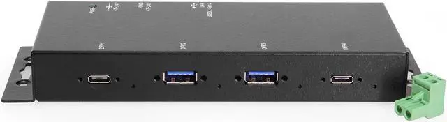 Alt view image 3 of 6 - Coolgear 4 Port USB 3.2 Gen 2 Type-C Hub w/ ESD Surge Protection, 10Gbps Speed, LED Indicators, Wide Range Power Input, Screw Lock Compatible for Secure Connections