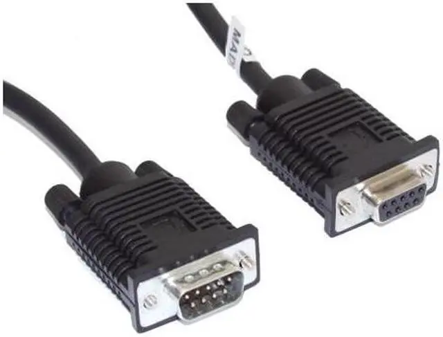 Alt view image 2 of 3 - Cablemax 5ft. Male to Female DB9 Data Cable 9-Conductor Molded Shielded UltraFlex