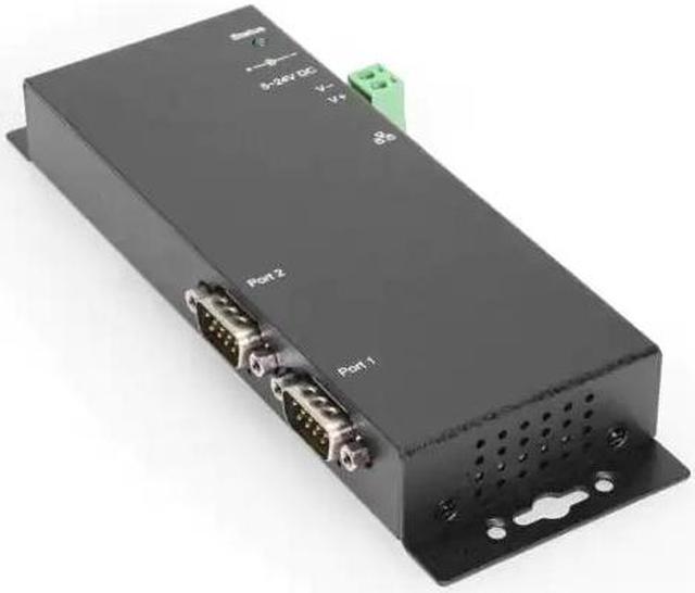 Alt view image 3 of 5 - Coolgear 2-Port RS-232/422/485 Serial to Ethernet Device Server, PoE Power